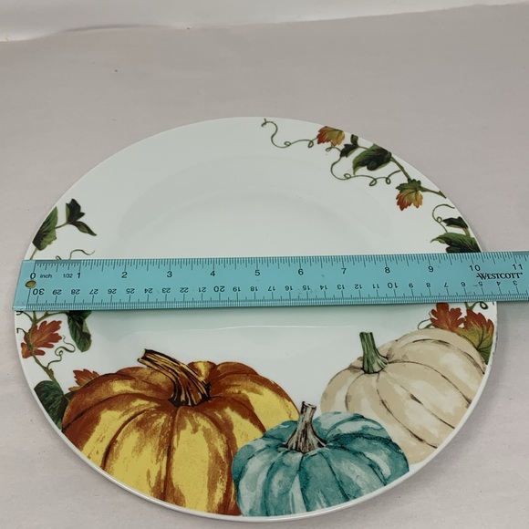 Royal Norfolk Stoneware Pumpkin Dinner Plates, 10.5 in. Thanksgiving themed - Picture 11 of 16